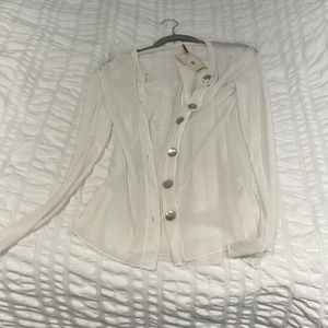 White Pete sheer cardigan with pretty buttons